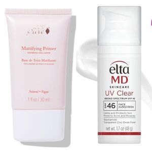 Elta Md SPF 46 clear 100% pure mattifying primer set for acne skin exp 04/27